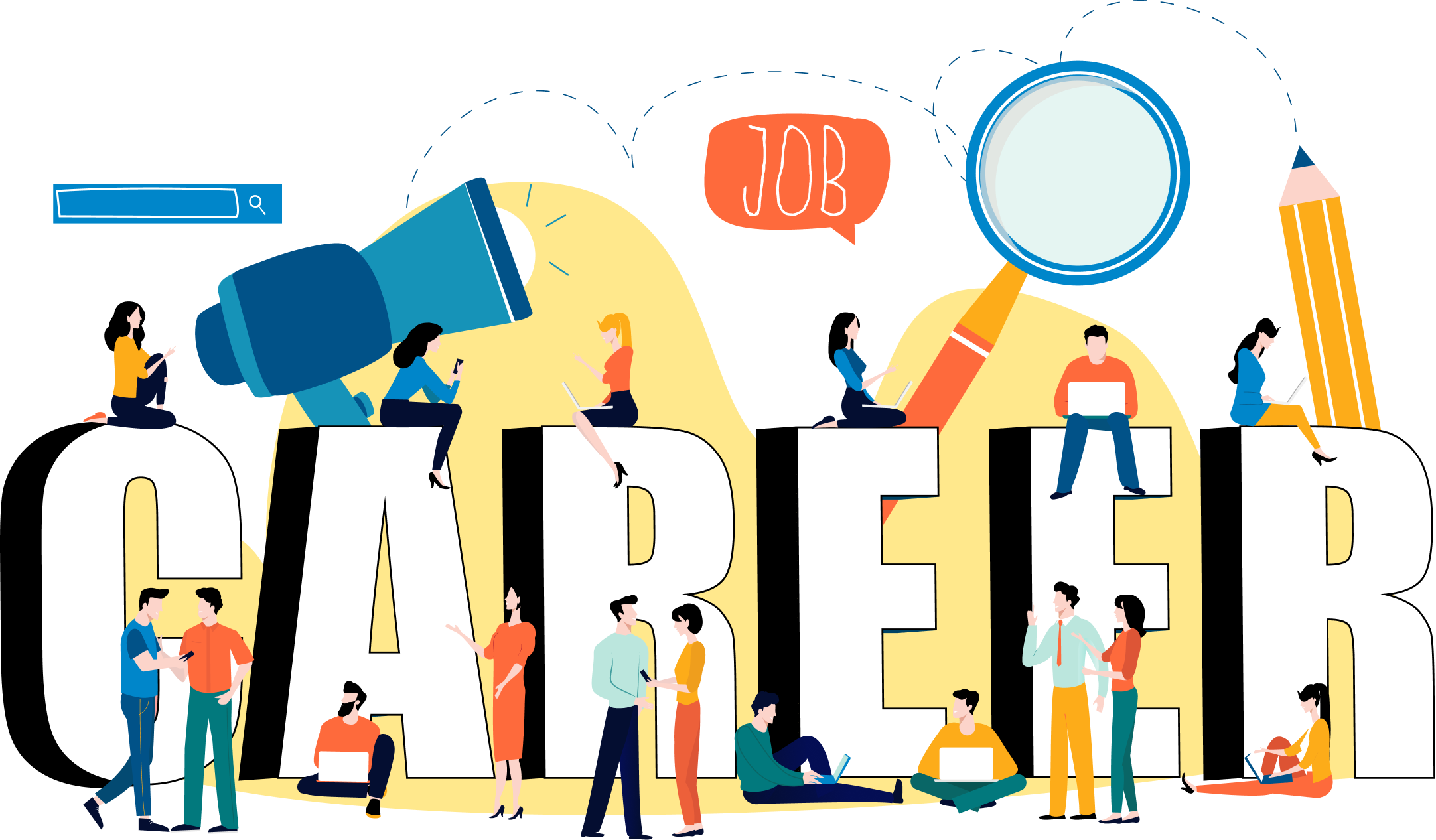 Career illustration with people